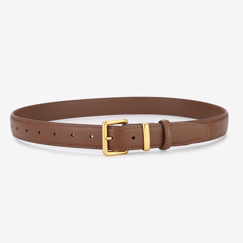 Unisex Genuine Leather Belt - Simple and Versatile Style for Jeans and Trousers 105 cm