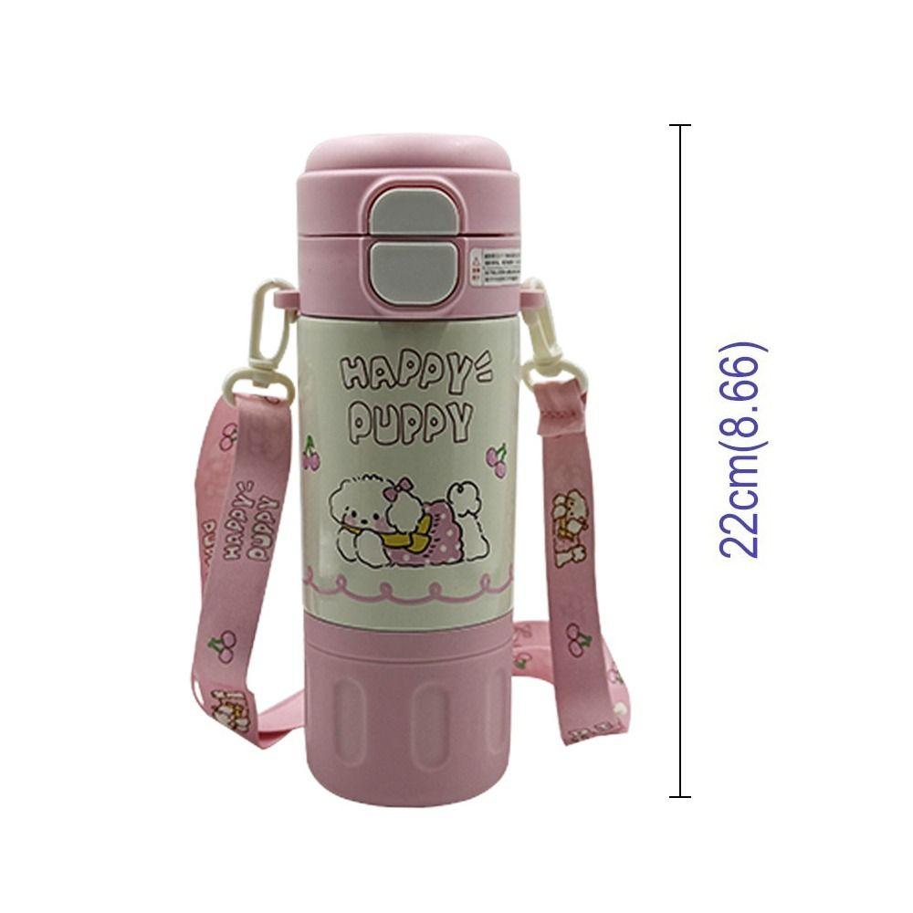 Portable 480ML Insulated Cup Stainless Steel Large Capacity Vacuum Flasks with Lifting Rope Water Bottle for Boys and Girls
