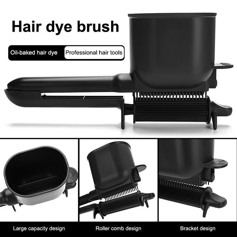 1Pcs Professional Hair Dyeing Tool 2-In-1 Automatic Roller Comb With Smooth Brush Dye Salon Hair Care Plastic Salon Hairdressing
