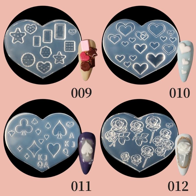 Silicone Nail Art Handicrafts Moulds DIY Nail Tools Accessories Nail Carving Molds Silicone Material for Nail Decoration