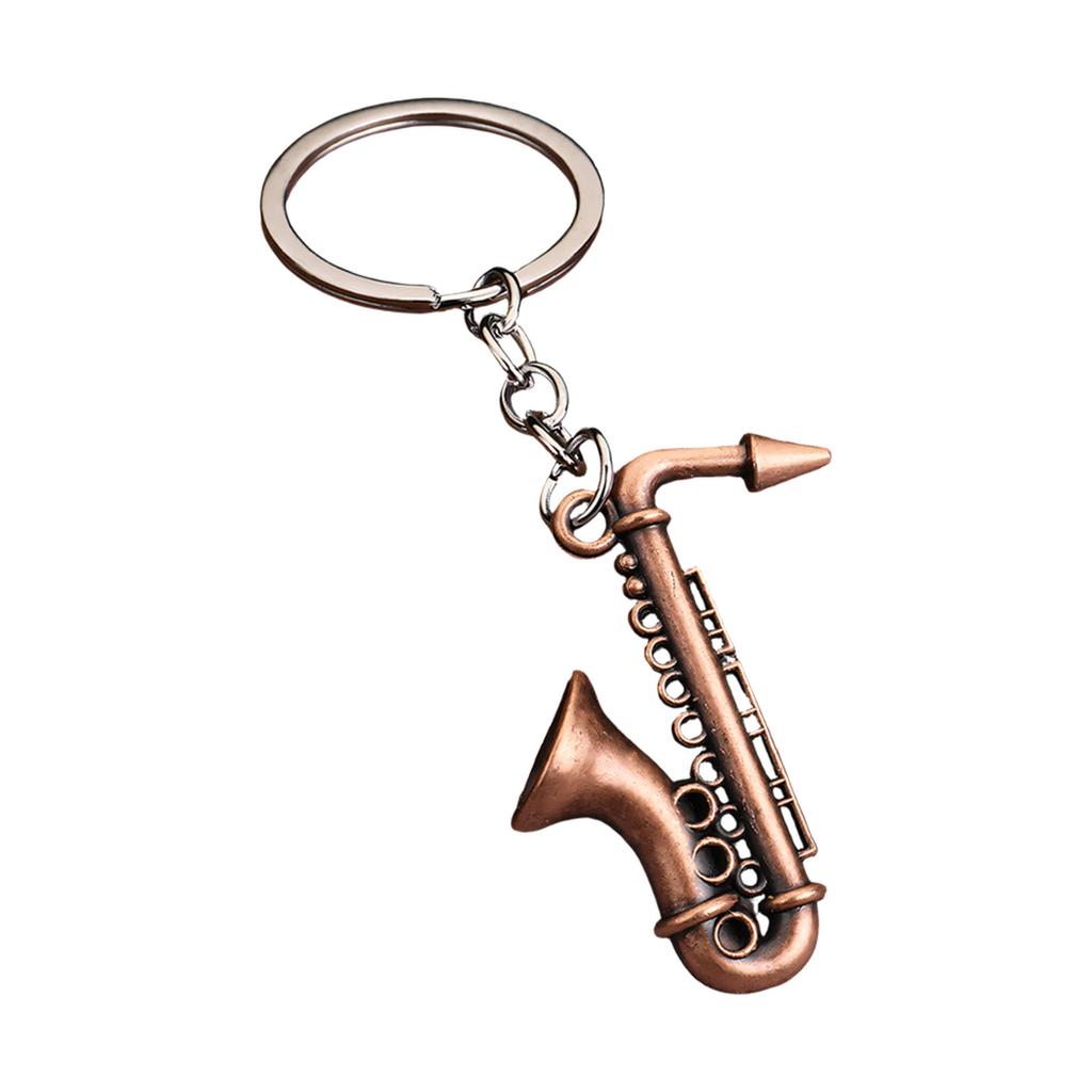 Rustproof Retro Style Keyring Bag Pendant Musical Instrument Keychain Zinc Alloy Construction For Daily Use