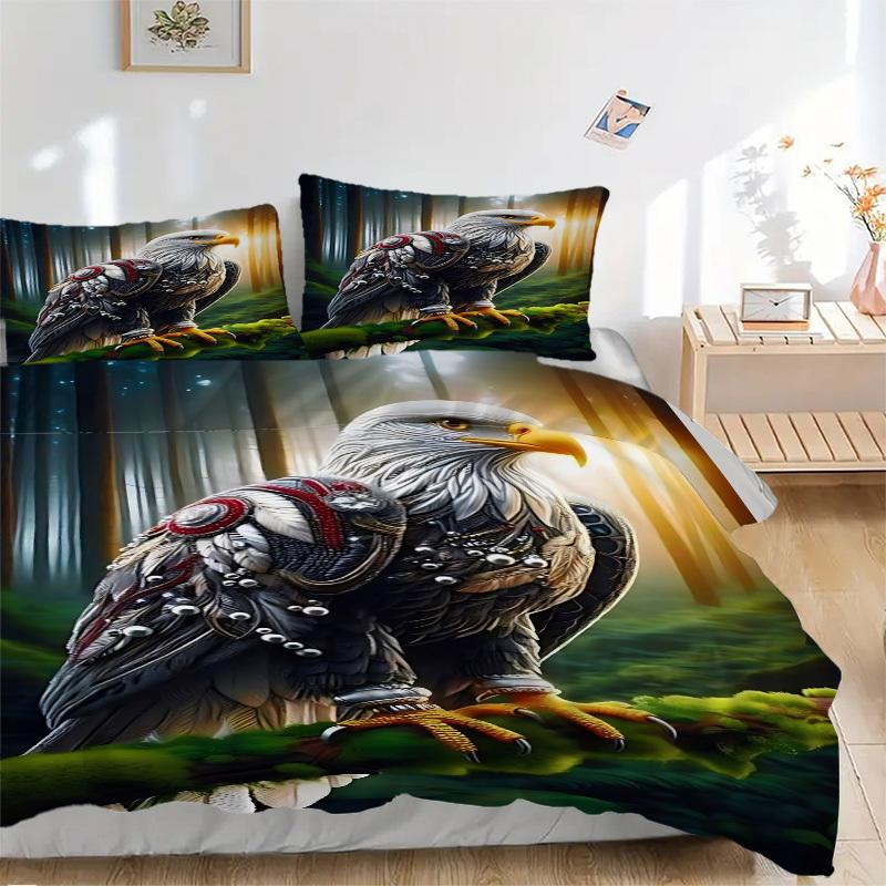 

3pcs Mechanical Eagle Duvet Cover Set -Includes 1 Duvet Cover and 2 Pillowcases, No Quilt Core, All-Season Home Decor yy251111132 135x200cm