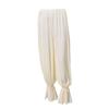 White Wide Leg Pants with Pleated Detail and Ruffle Hem
