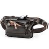 Black Angel Head Layer Cowhide Multi Layer Men's Waist Bag Mobile Fashion Street Trend Men's Chest Bag