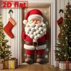 Christmas 2D Flat Banner, 1 Piece Santa Claus Pattern Banner with Beard, Festive Outdoor Entrance Decoration, Home Decor