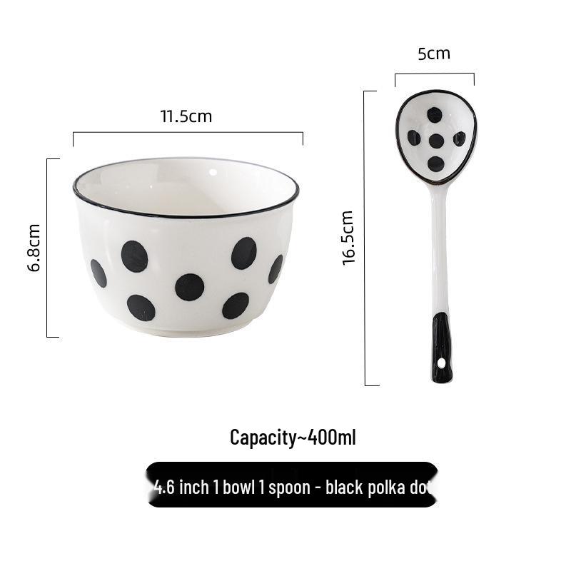 Tulip Underglaze Ceramic Bowl and Plate Set - Stylish Round Tableware