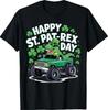 Blije Sint Pat-Rex Patricksdag Dinosaurus Monster Truck Jongens T-shirt