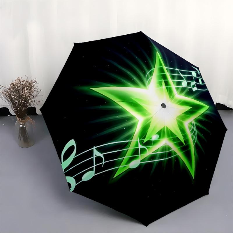 1pc Starlight Melody Celestial Harmony Automatic Open/Close Umbrella 8-Rib Strong Frame, Portable Travel Umbrella for Women & Men, Birthday Gift