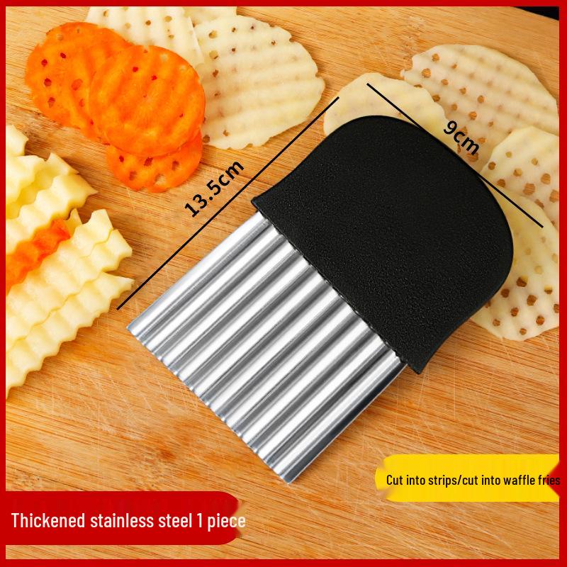 Wolf Tooth Stainless Steel Potato and Vegetable Wave Knife - Fancy Cut Kitchen Tool  