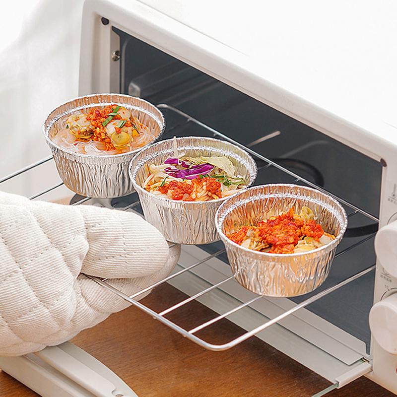 20Pcs Air Fryer Aluminum Foil Cake Cups Microwave Foil Tin Food Tray Container