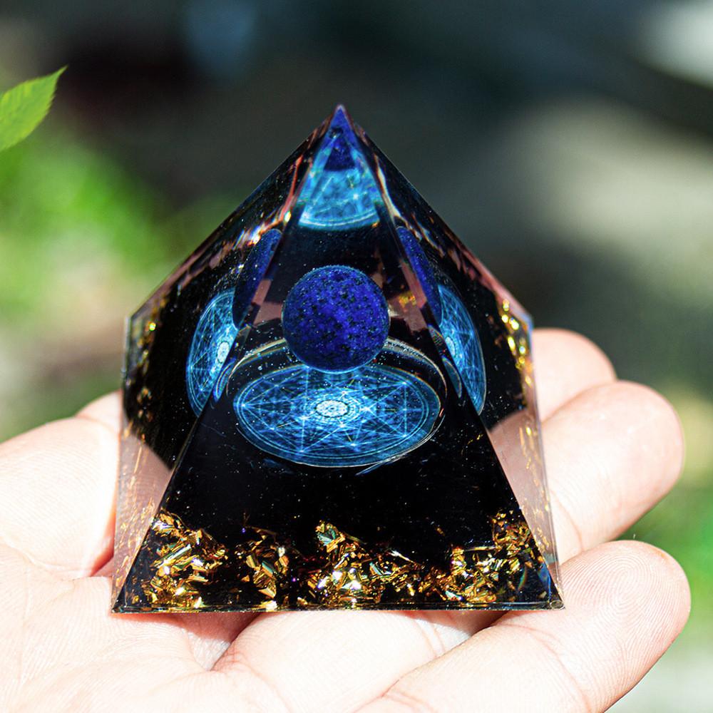 Resin Art Crystal Ball Pyramid Home Decor With Modern Minimalist Style For Living Room Display