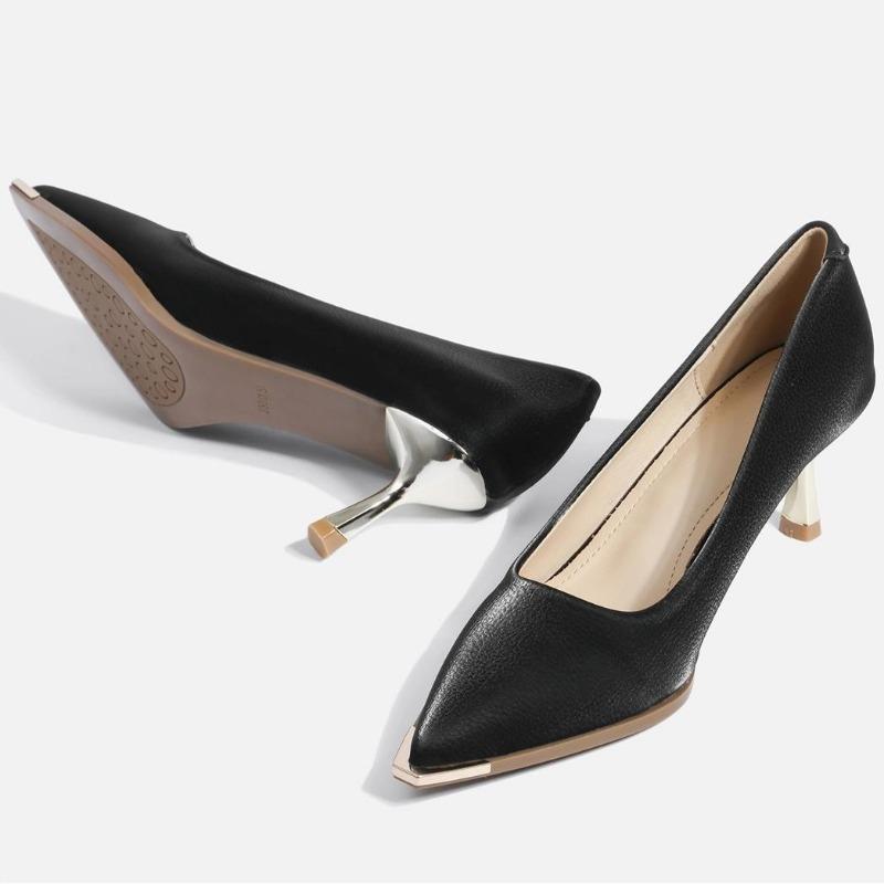 Professional OL High Heels Stiletto Heel Pointed Leather Temperament Single Shoes Commuter Women's Shoes