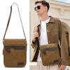Men Vintage Canvas Multi-pocket Messenger Crossbody Bag, For Business Work Daily Travel, Durable Casual Shoulder Bag With Wallet Storage Space