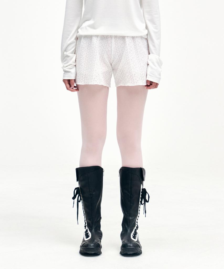 YOUHEE Youhee Lace Layerd Shorts White