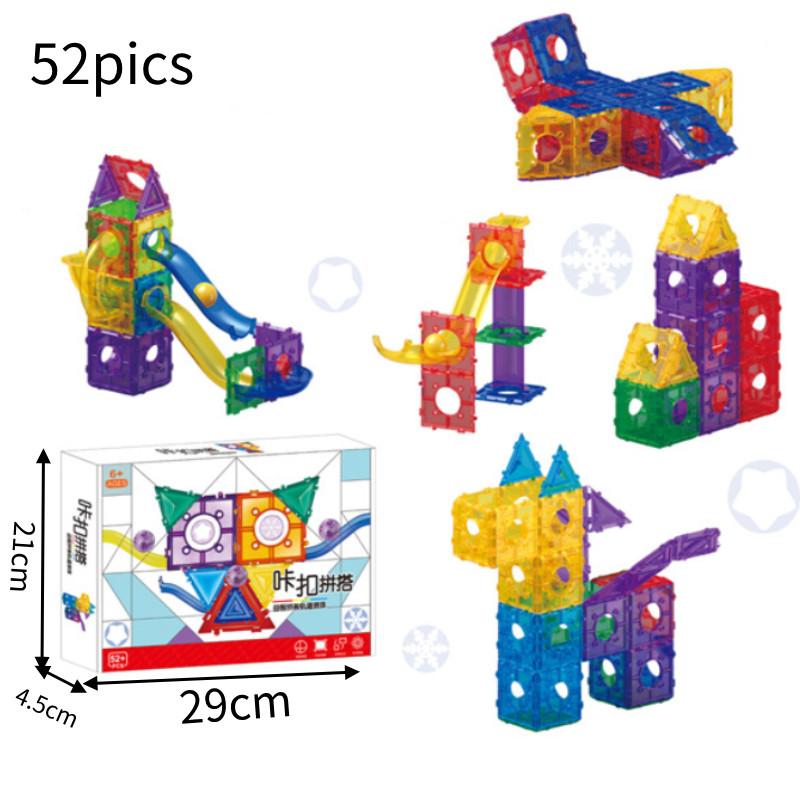 Buntes, nichtmagnetisches Baustein-Murmelbahn-Rutschröhren-Spielzeugset für Kinder