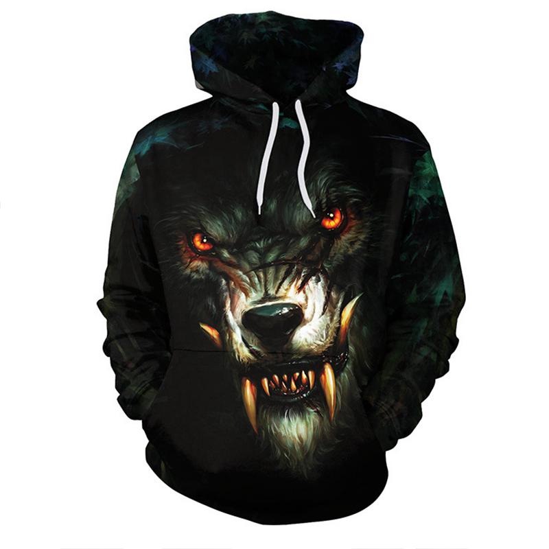 URVIP Unisex 3D Printed Lion Hoodie and Sweatpants Two-Piece Sets
