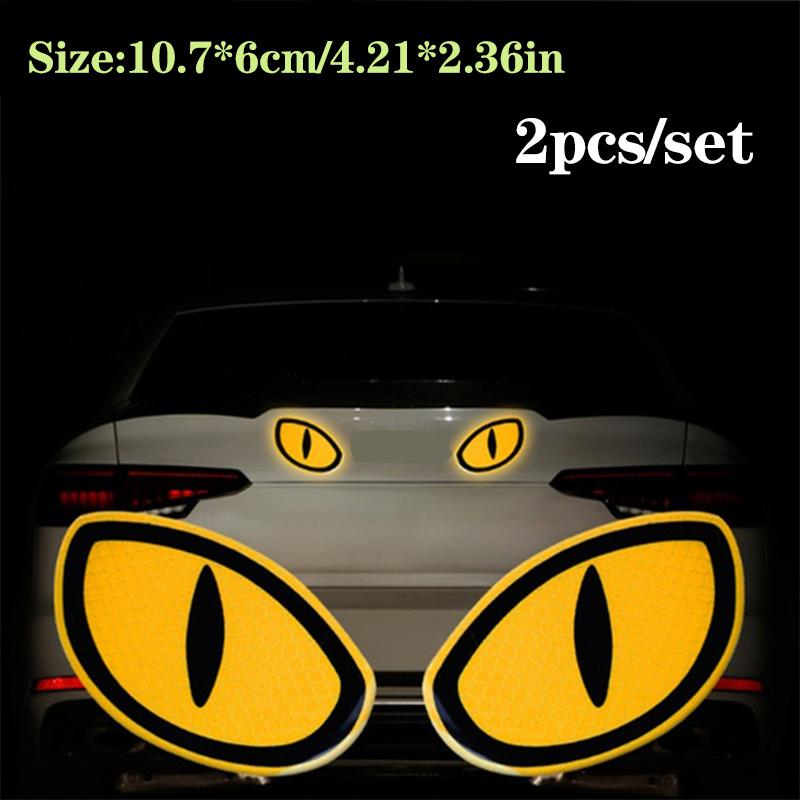 2x Car Reflective Safety Warning Tape Car Reflective Sticker Motorcycle Scooter Night Driving Safety Decal Anime Style Reflector
