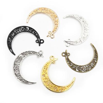 41x30mm 10pcs 7 Colors Plated Moon Style Handmade Charms Pendant:DIY for Bracelet Necklace