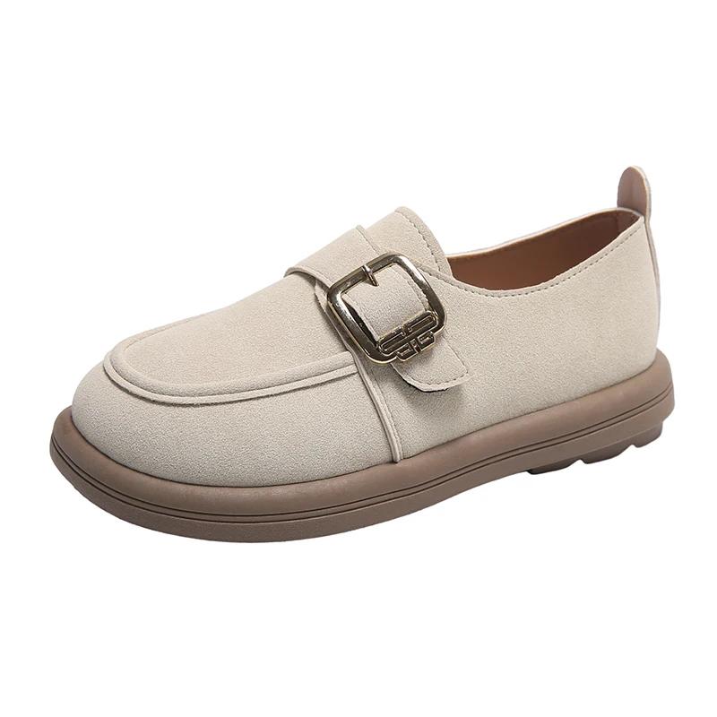 Fashion 2025 Vintage Shoes Women's Spring Autumn New Style Flat Soft Bottom Plus Size Buckle Single Shoes Casual Comfortable Footwear