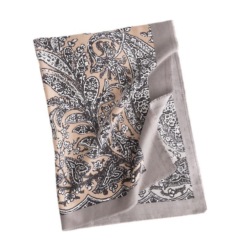 Ethnic Style Scarf Fashionable and Versatile Printed Shawl Women's Shawl High End Cold Proof Imitation Cashmere Scarf