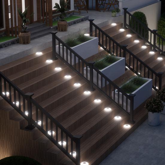 4 Pcs Solar Ground Lights Waterproof Outdoor Landscape Lights LED Lawn Lamp with Stake for Pathway Garden Yard Deck Decor