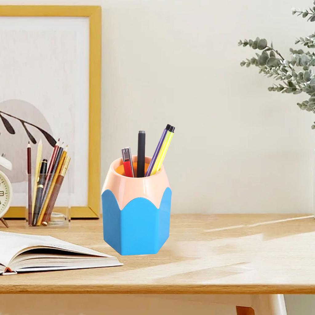Desktop Pen Holder Multifunctional Space Saving Colorful Pencil Stationery   for Home Classroom