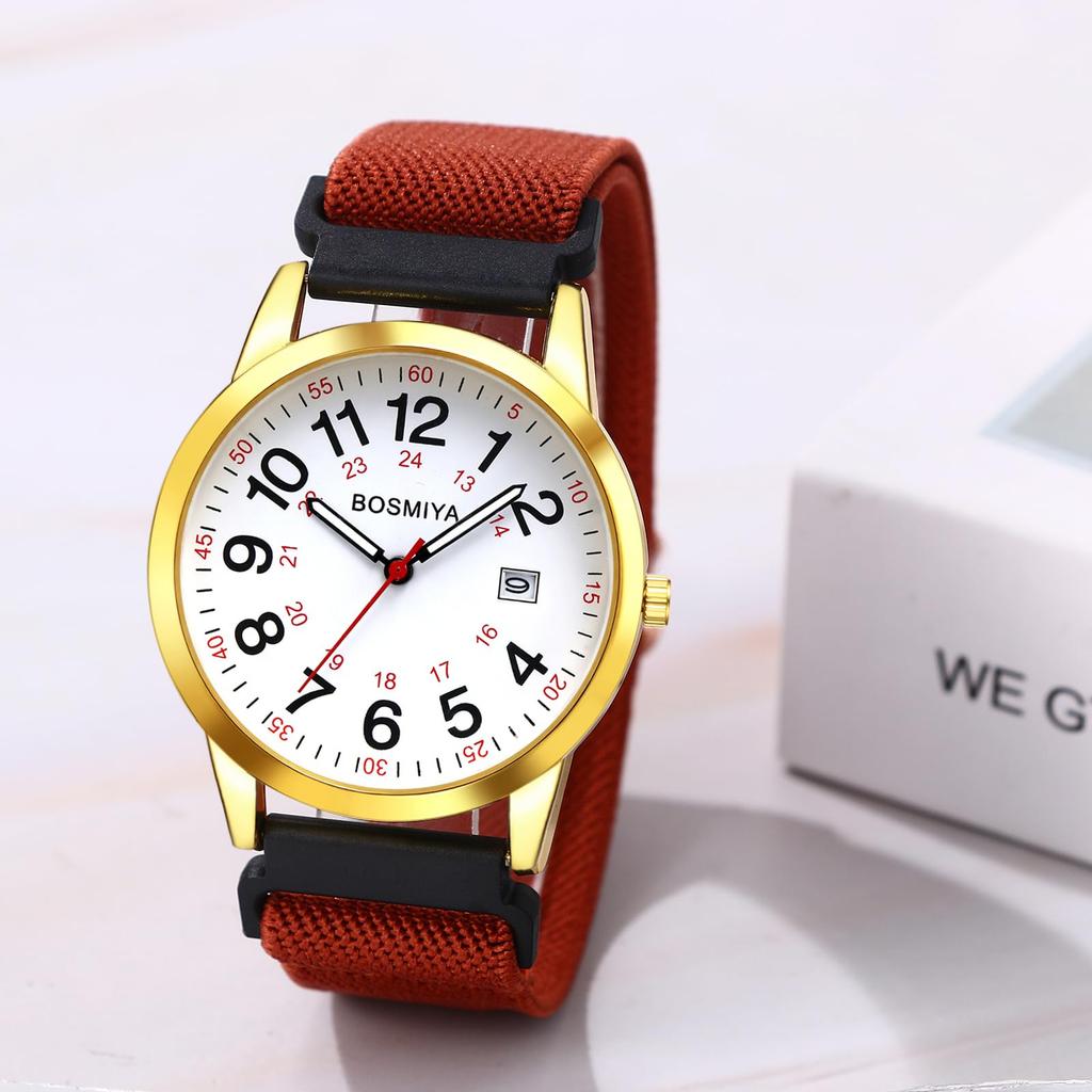 Woven 24 Arabic Adjustable Large Quartz for Casual Day Men's Wristwatch, Strap, Waterproof, Hours Numerals, Analog, Length, Clear, Calendar, Scale,