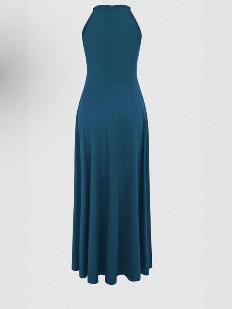 Dames Halter Nek Split Avond Cocktailjurk - Zomer 2025 Collectie