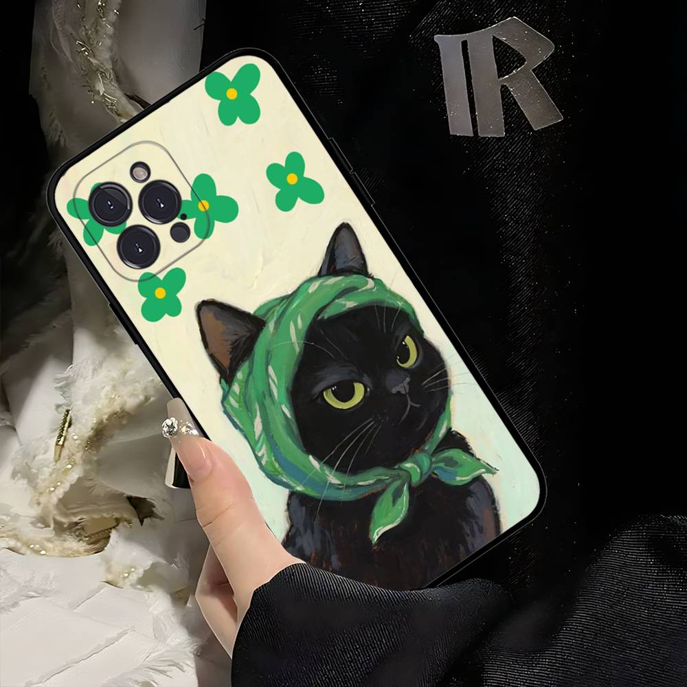 A Cute Comic Cat Phone Case For Iphone 17 Air 16 15 14 13 12 11 Pro Max 16 15 14 Plus TPU Soft Case