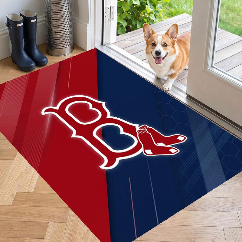 Soft Floor Carpet Boston Red Sox Pattern Area Rug Decorative Mat For Home Room Decoration
