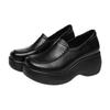 New Autumn Retro Soft Leather Shoes Children's Waterproof Platform Thick-soled Wedge Heel Single Shoes Middle-aged and Elderly Mother Leather Shoes