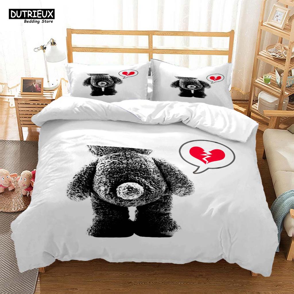 Cute Little Bear Printed Polyester Soft And Comfortable  Comforter Bedding Sets For Children  Complete Size Customizable
