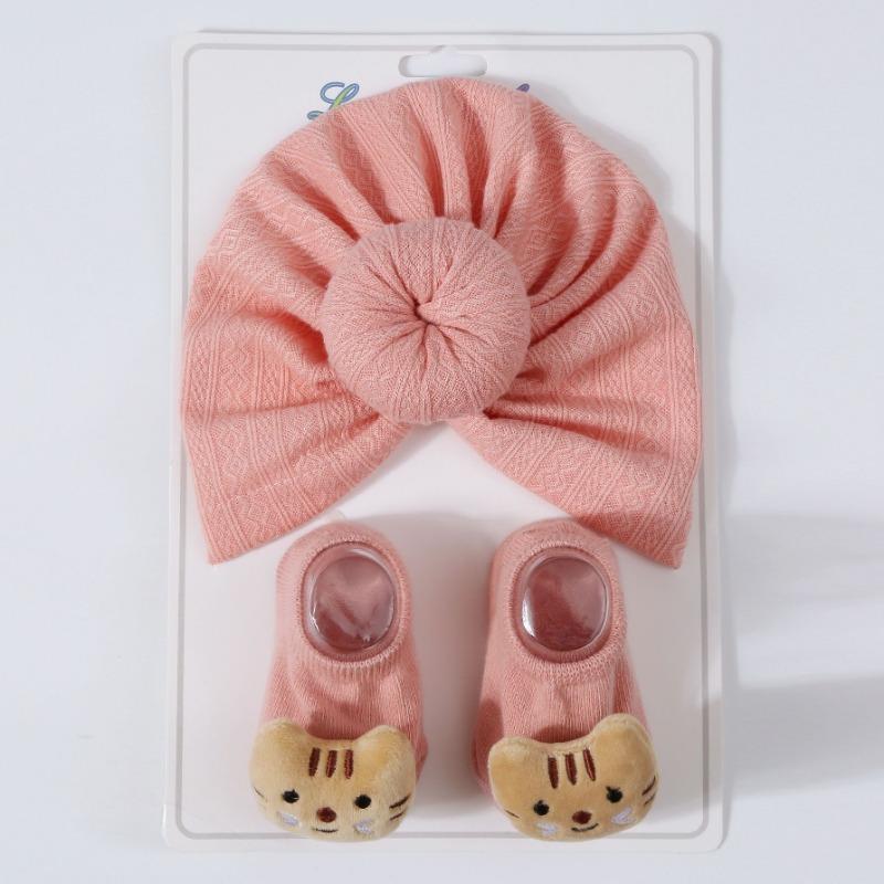 

Newborn Knitted Donuts + Knitted Socks Set Baby Hat Headscarf Hat Wind