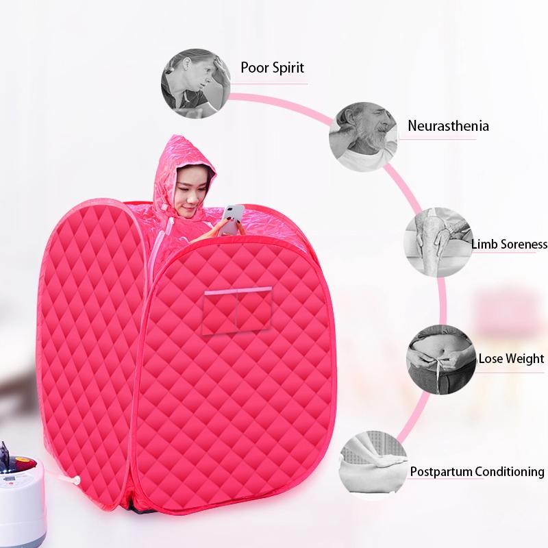 3L Dampbad Bærbar Spasalong Hjem Fordelaktig Slanking av Hele Kroppen Sammenleggbar Detox-terapi Damp Sammenleggbar Badstuhytte Badstugenerator