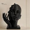 Textured Thick Statue Figurine Abstract Broken Face Art Sculpture, Nordic Minimalist Plastic Statue, Modern Decor 3D Printed Deconstructive
