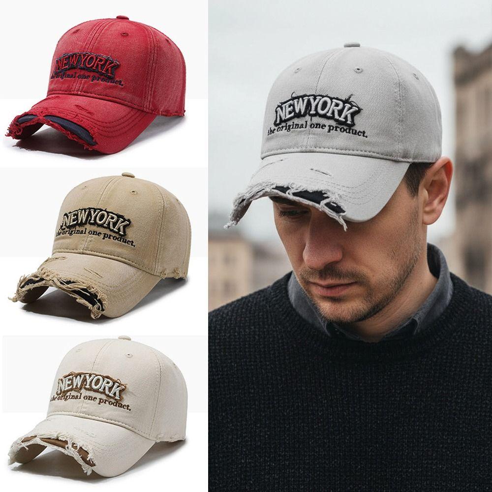 Adjustable Embroidery Baseball Cap Washed Cotton Sunscreen Hats For Man Women Fashion