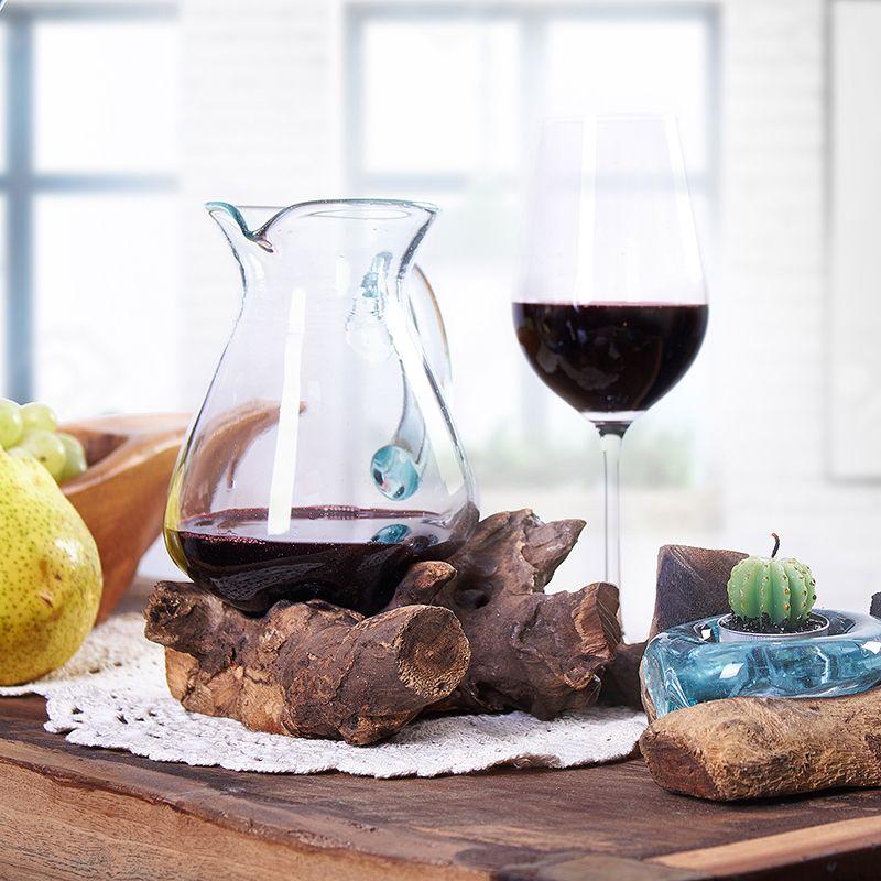 Molten Glass Water Jug On Driftwood 0.6L