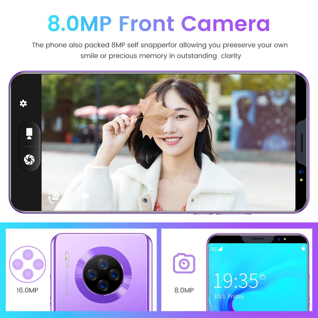 Mate36 Pro 5.8/5.0 Inch Android 9.1 HD Screen Phone RAM 4GB ROM 64GB Dual SIM Card Smartphone