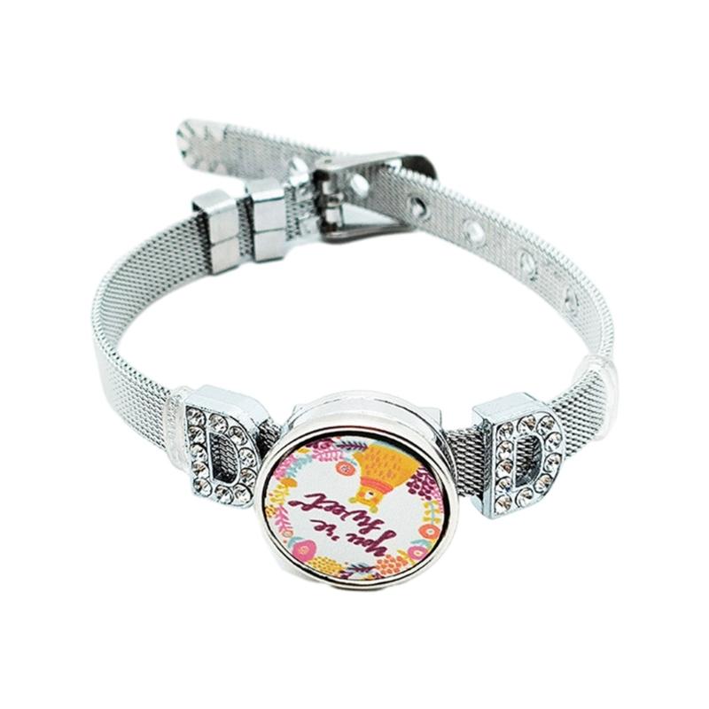 Sublimation Round Bracelet Trays Blank Base Bracelets Heat Transfer Blank Bracelet Stainless Steel Personalized Bracelet