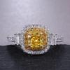 Dazzling Yellow Zircon Stone Wedding Party Ring Micro Paved   CopperProposal Engagement Ring Jewelry Gifts
