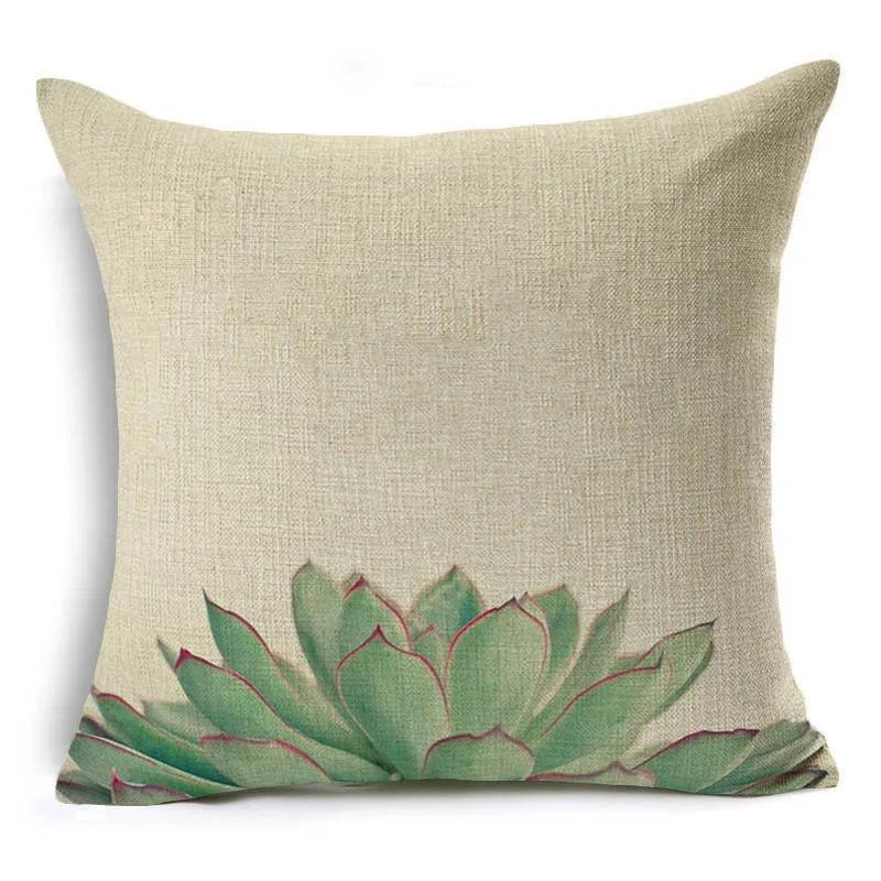 Nordic Style Succulents Printed Cushion Cover Pineapple Ananas Pattern Pillow Case Home Decorative Sofa Car Chair Throw Pillows