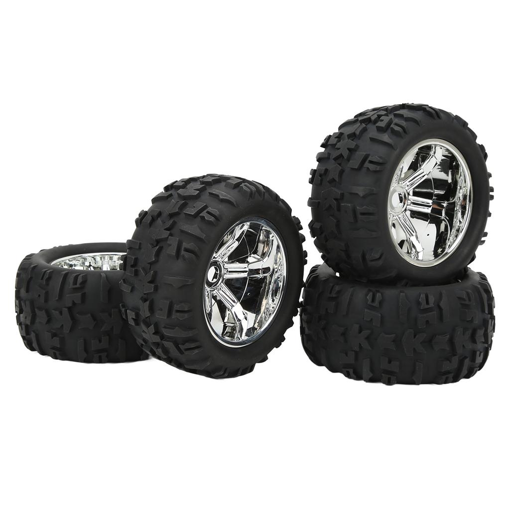 4PCS RC Rubber Tires Strong Cushioning Wear Resistant Replacement Rubber Tires for Traxxas Maxx