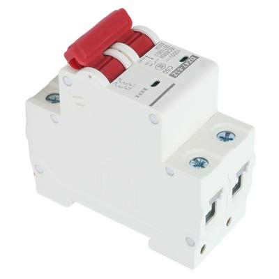 Disjuntor Miniatura DC 2P Isolador para Sistema Fotovoltaico Solar Montagem em Trilho DIN 1000V 50A DZ47‑63Z C50