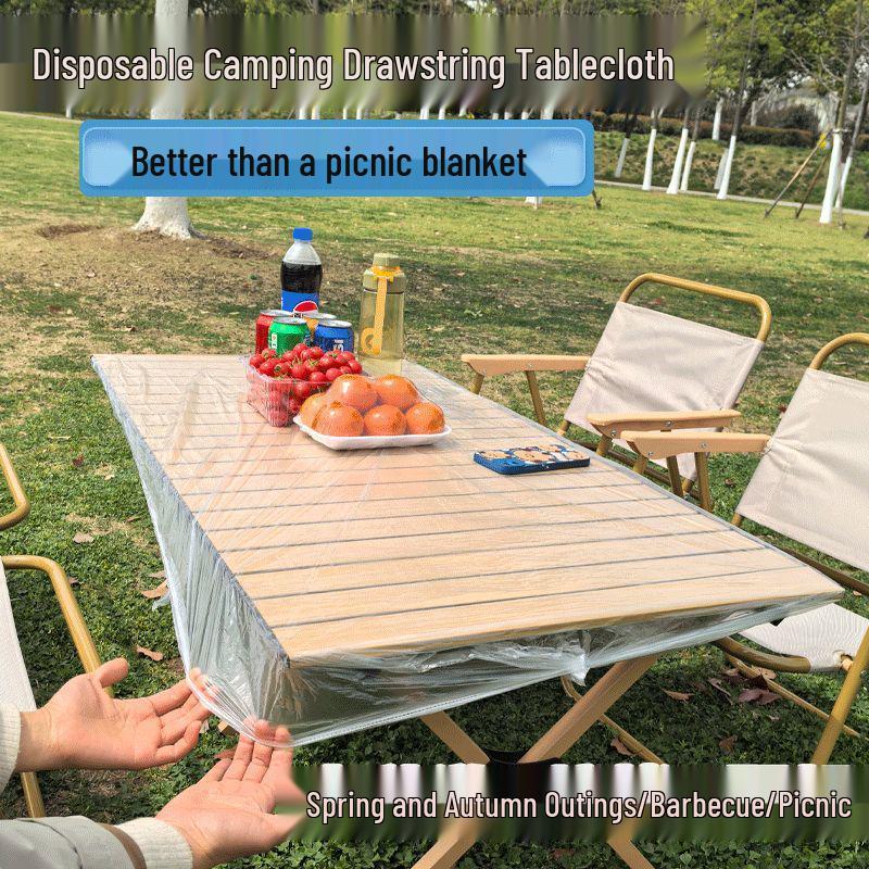 

Elastic Waterproof Disposable Outdoor Tablecloth for Camping & Picnics For up to 60*60cm table, Diameter 0.7m