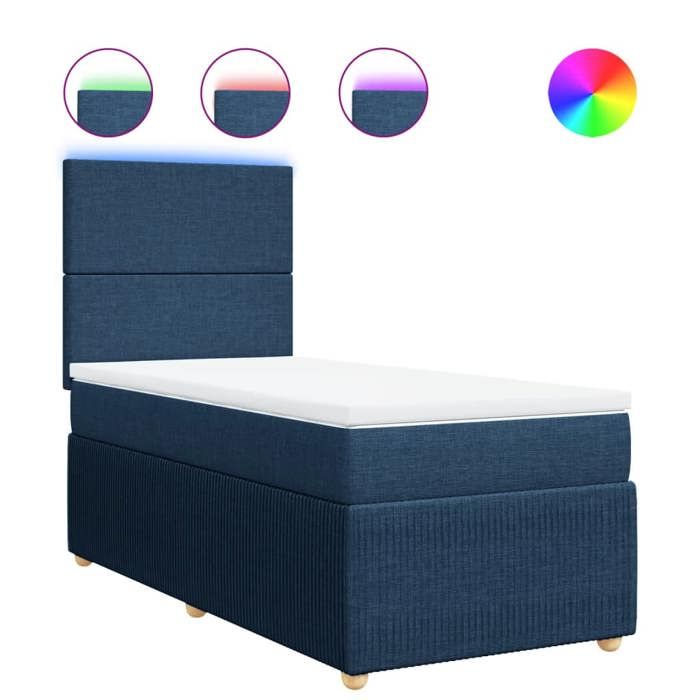 VidaXL Sommier à lattes de lit avec matelas Bleu 80x200 cm Tissu 3294182