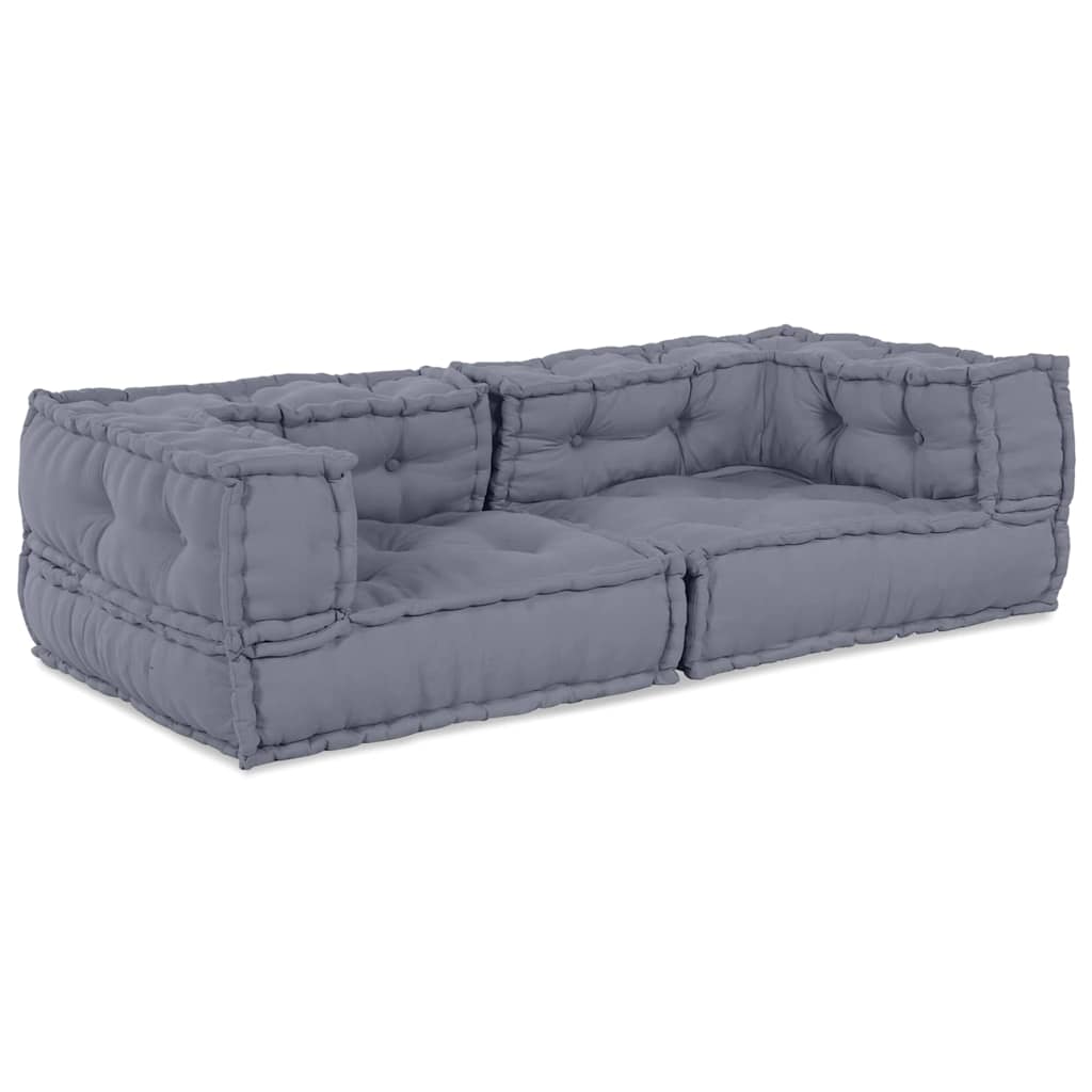 Modular Sofa Set 3 Pcs Grey 140 X 70 X 36 Cm Fabric