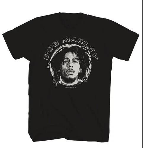 Bob Marley - Bob Marley - Round Photo T-Shirt - Medium Black ZRBM0672A2 [New ] B XL