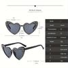 Star Heart Shaped Love Sunglasses Women Party Favors Vintage Party Glasses Holiday Beach Sun Glasses