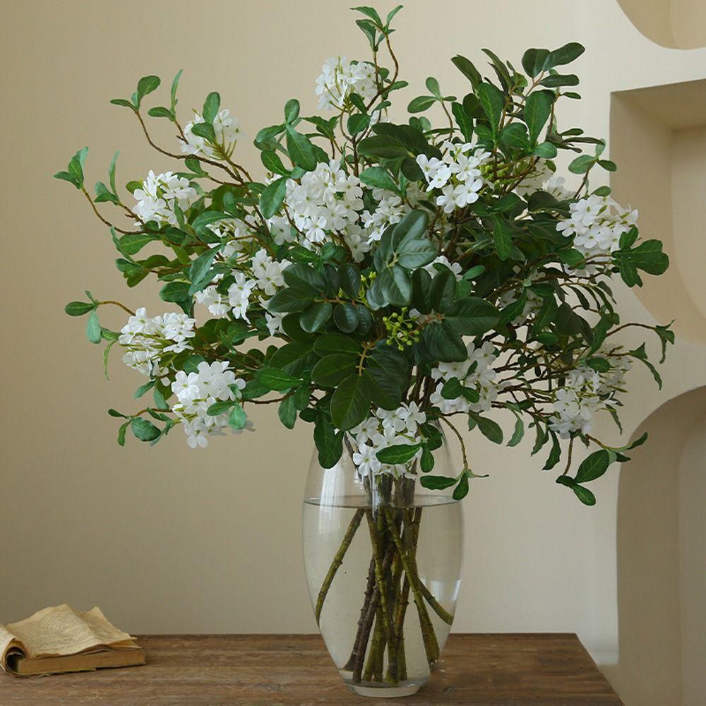 DIY Artificial Blue Mist Flower Long Stem Fake Flowers  Indoor Outdoor Decoration