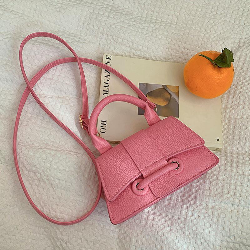 Trendy Street Style Pu Shoulder Bag With Car Stitching Detail ярко-розовый